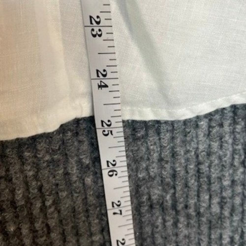 Jones New York Signature White Linen Sleeveless Ruffle Collar Blouse Top Large - Picture 4 of 6